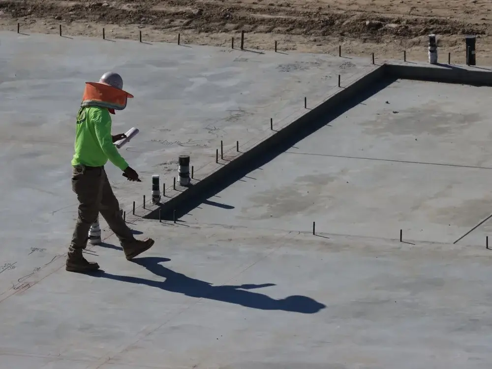 Site professional reviewing construction work