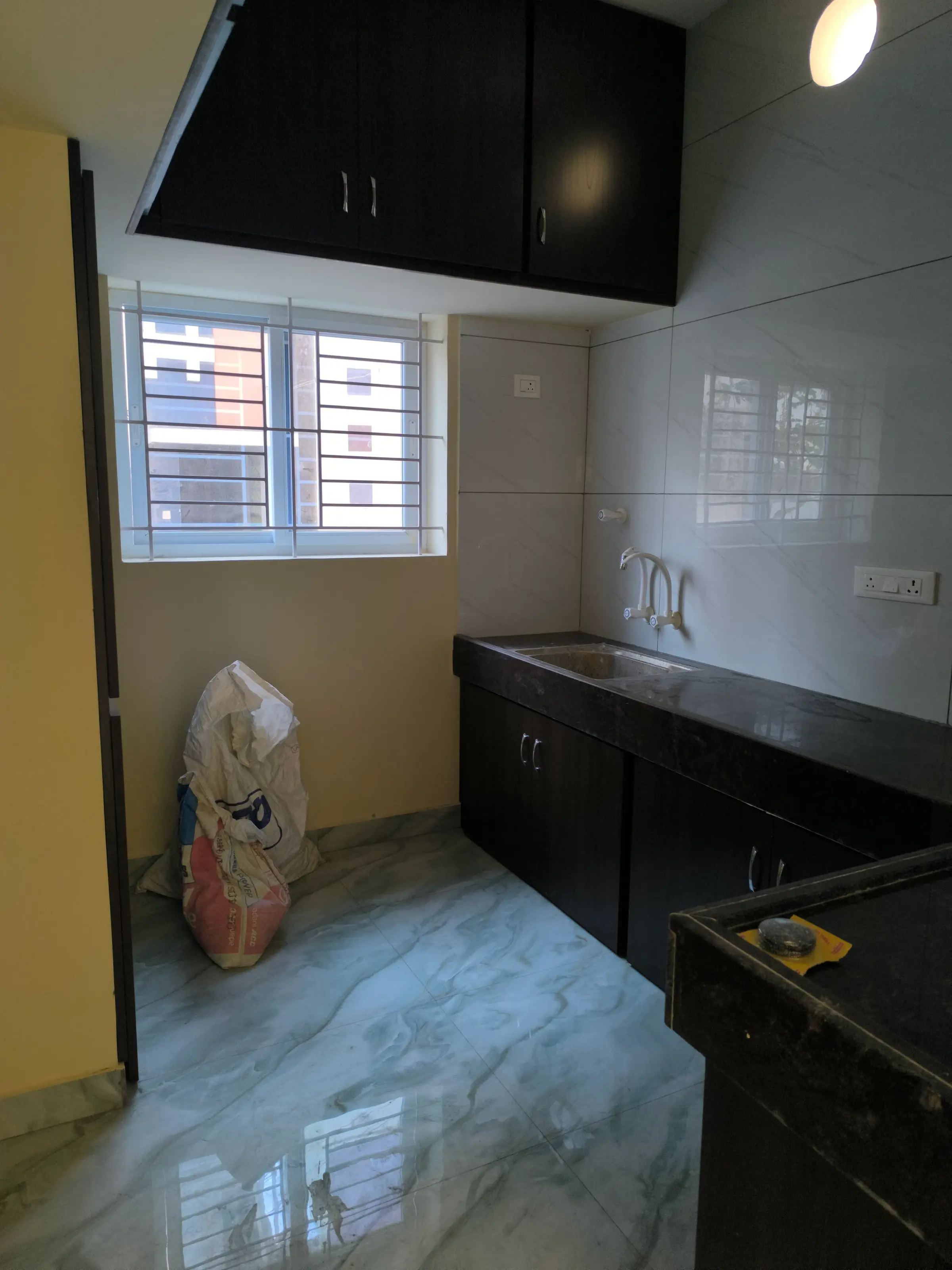Completed residential home: kitchen and sink