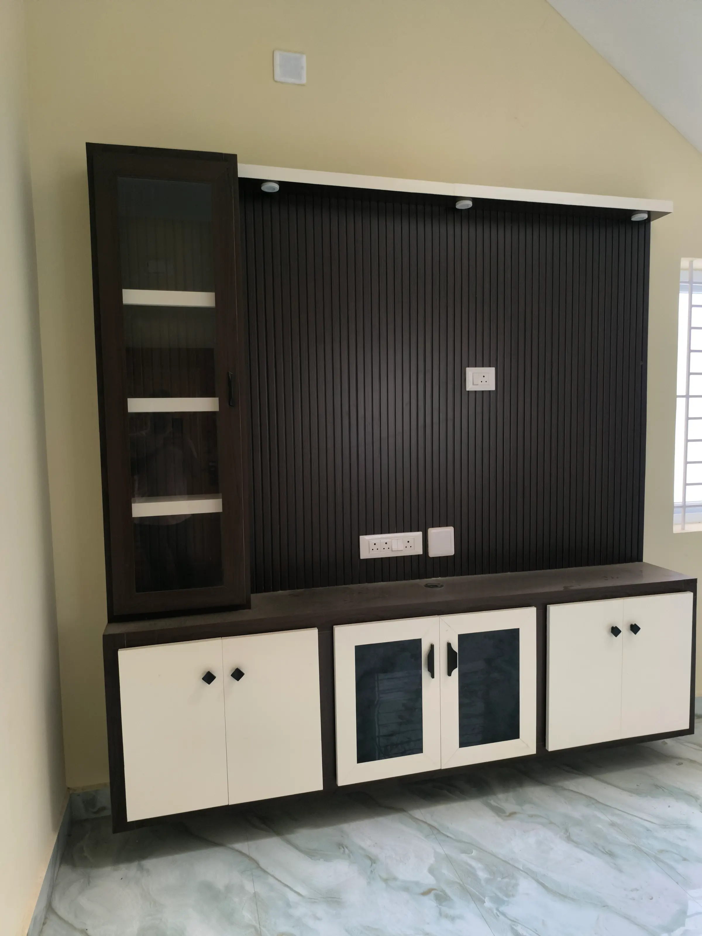 Completed residential home: living room tv unit